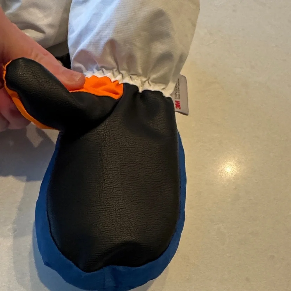 Kids Mittens - Blue, White, and Orange